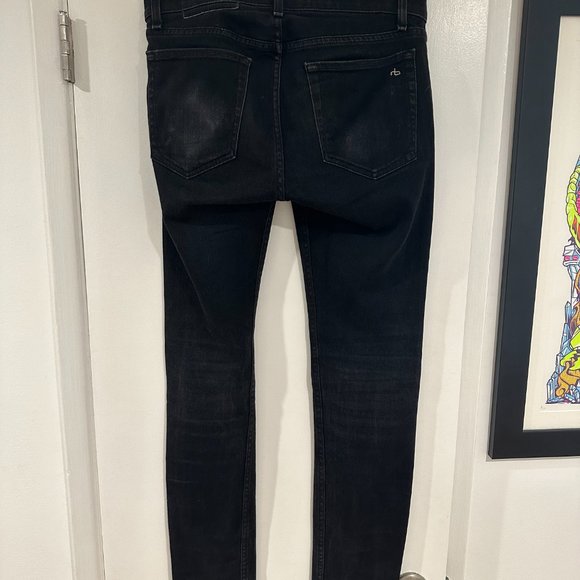 rag & bones men's skinny black jeans, size 31 waist - Picture 4 of 5